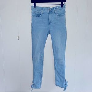 Express Denim Perfect stretch jeans with bow tie at ankle